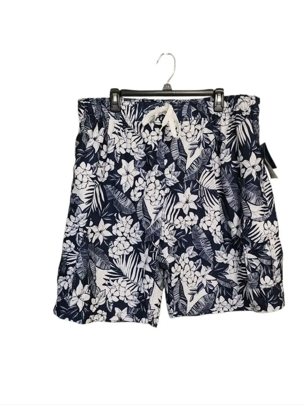 Kanu Surf Swim Trunks Shorts 3X Navy White Floral NWT